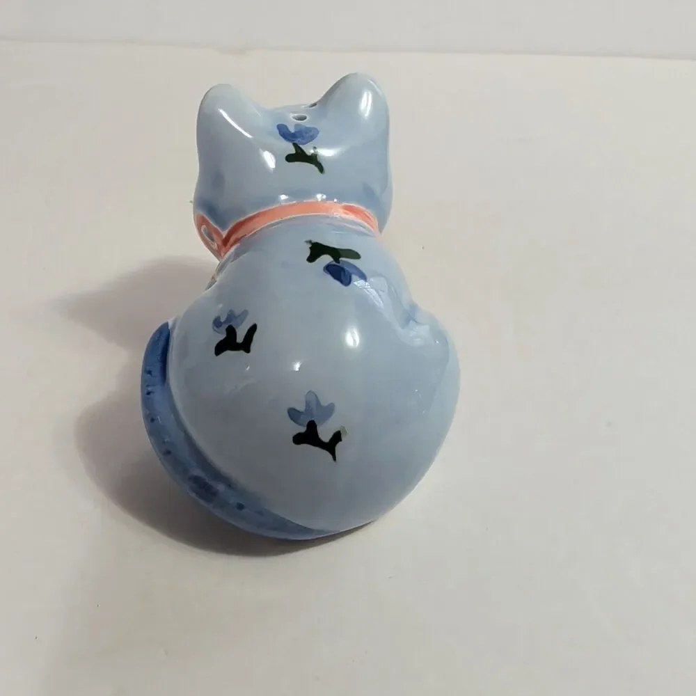 Vtg Otagiri Ceramic Blue Cat Salt & Pepper Shaker & Creamer Set 1980's